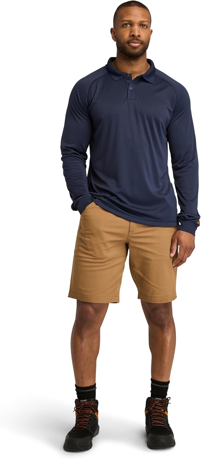 Timberland PRO Men’s Wicking Good Long-Sleeve Polo(Navy)