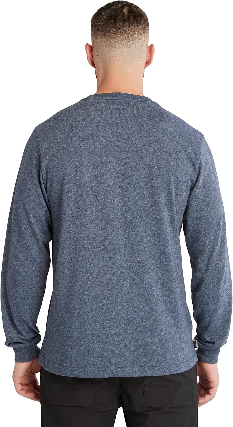 Timberland PRO Men’s Core Logo Long-Sleeve T-Shirt(Black Iris Heather)