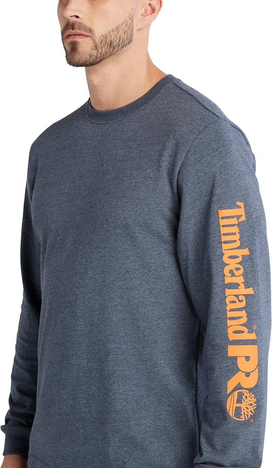Timberland PRO Men’s Core Logo Long-Sleeve T-Shirt(Black Iris Heather)