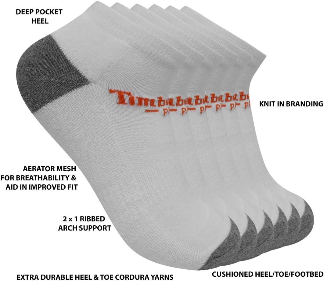 Timberland PRO mens 6-pack Performance Low Cut Socks(White)