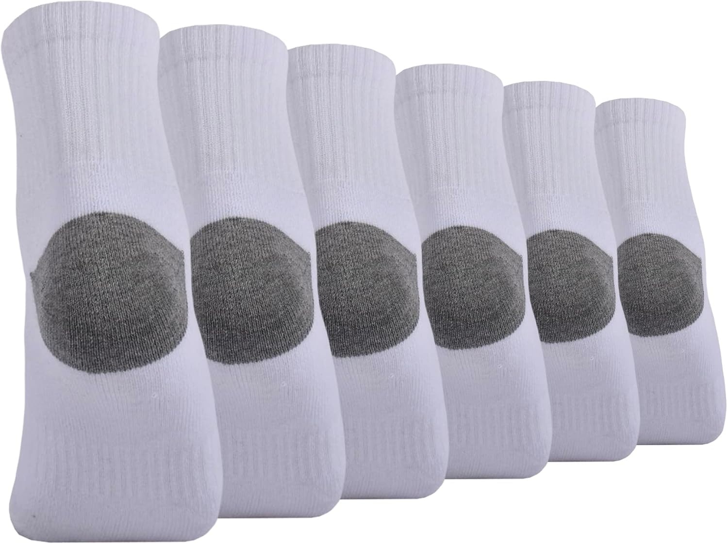 Timberland PRO mens 6-pack Performance Quarter Length Socks(White)