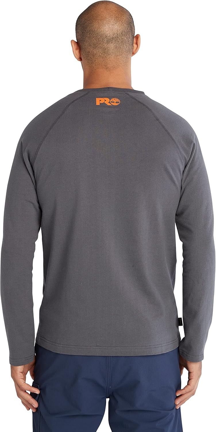 Timberland PRO Men’s Core Refelctive Pro Logo Long-Sleeve T-Shirt(Asphalt)