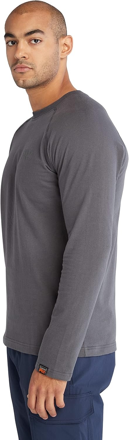 Timberland PRO Men’s Core Refelctive Pro Logo Long-Sleeve T-Shirt(Asphalt)