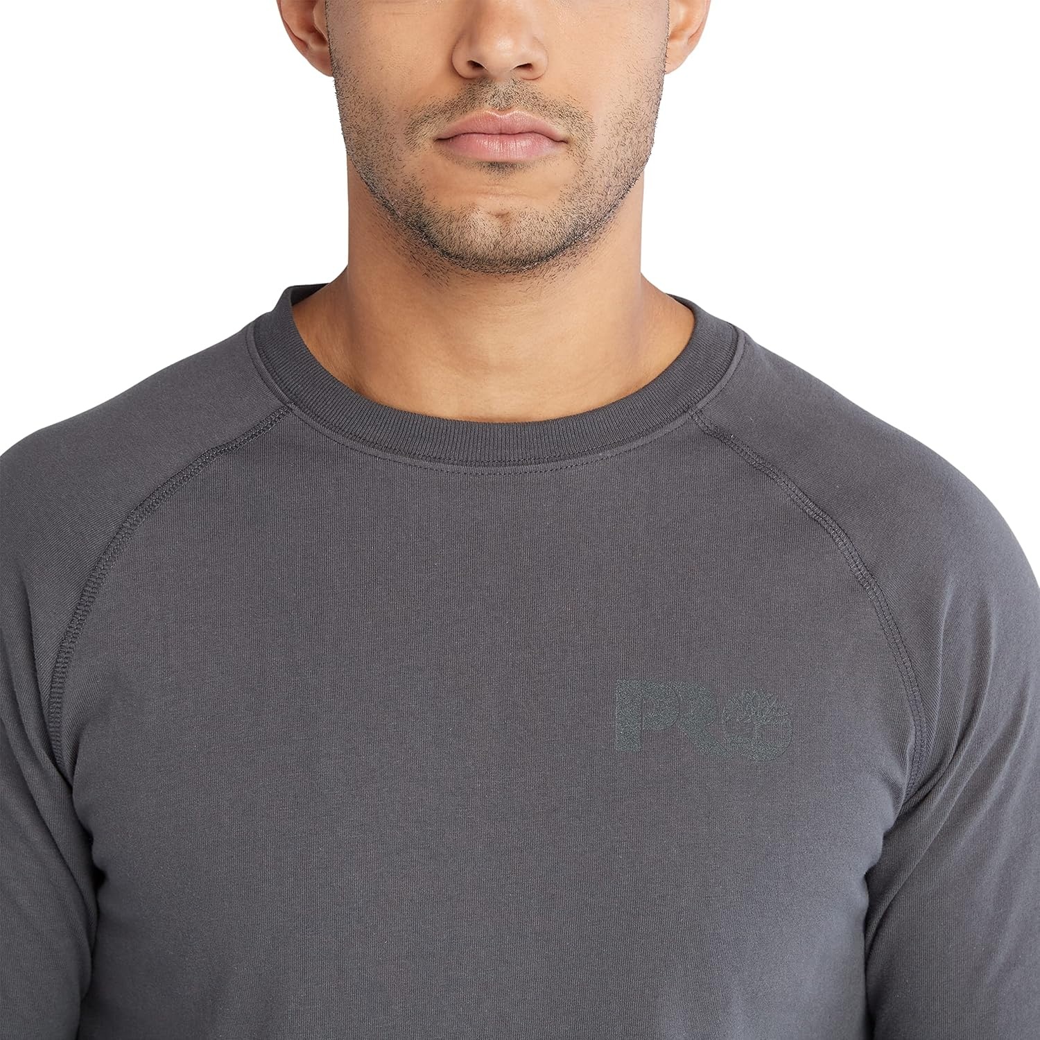 Timberland PRO Men’s Core Refelctive Pro Logo Long-Sleeve T-Shirt(Asphalt)
