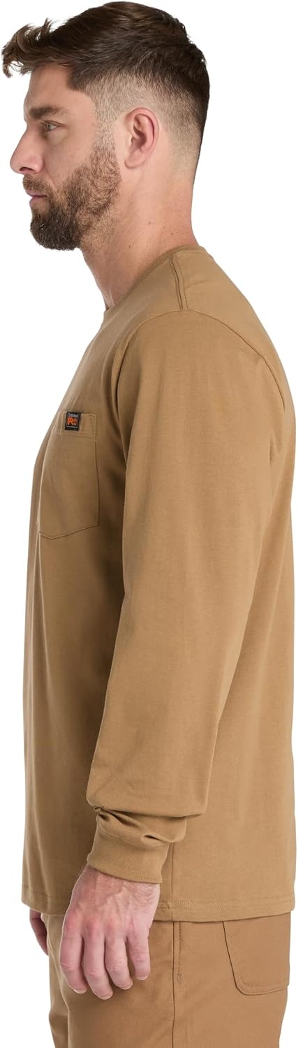 Timberland unisex-adult Core Pocket Long-sleeve T-shirtOutdoors Equipment(Dark Wheat)