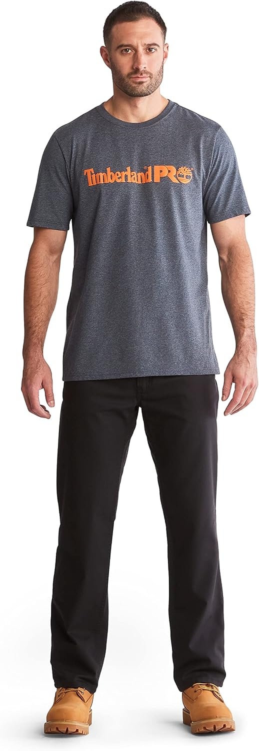 Timberland PRO Base Plate Short Sleeve T-Shirt with Logo(Navy Heather)