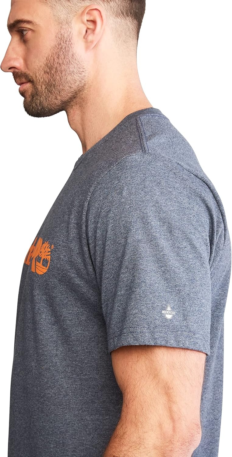 Timberland PRO Base Plate Short Sleeve T-Shirt with Logo(Navy Heather)
