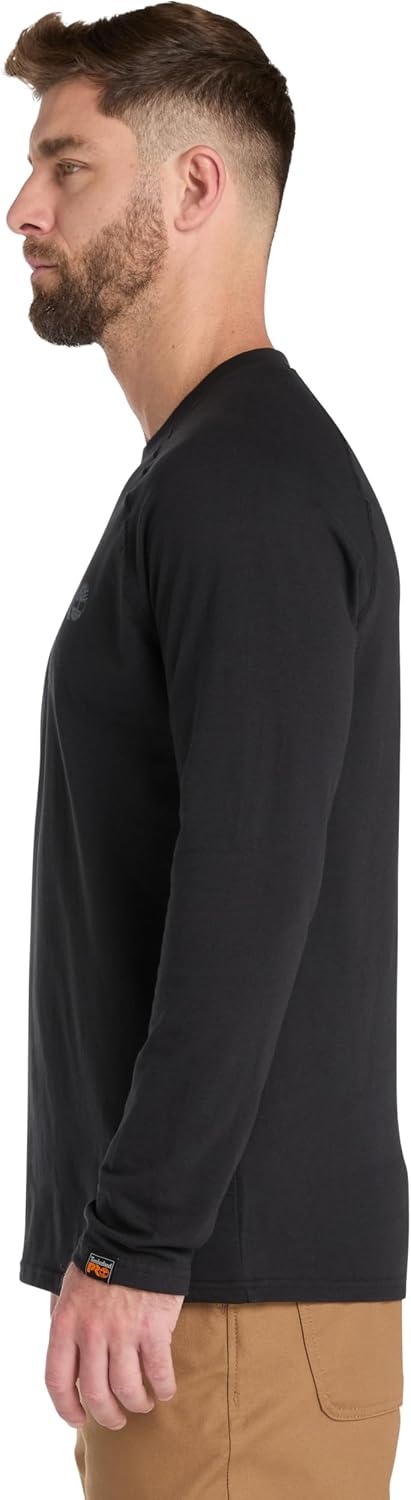 Timberland PRO Men’s Core Refelctive Pro Logo Long-Sleeve T-Shirt(Black)