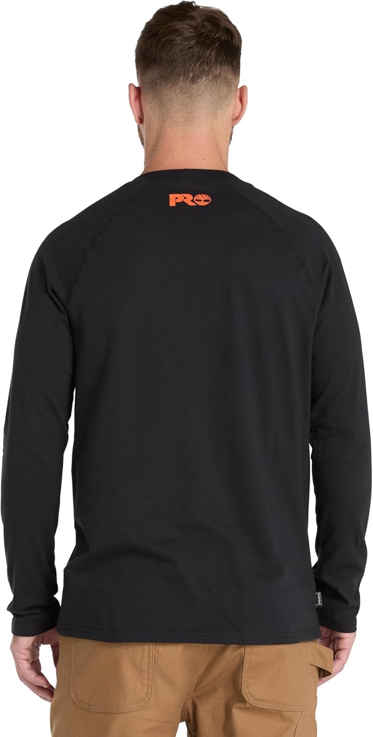 Timberland PRO Men’s Core Refelctive Pro Logo Long-Sleeve T-Shirt(Black)