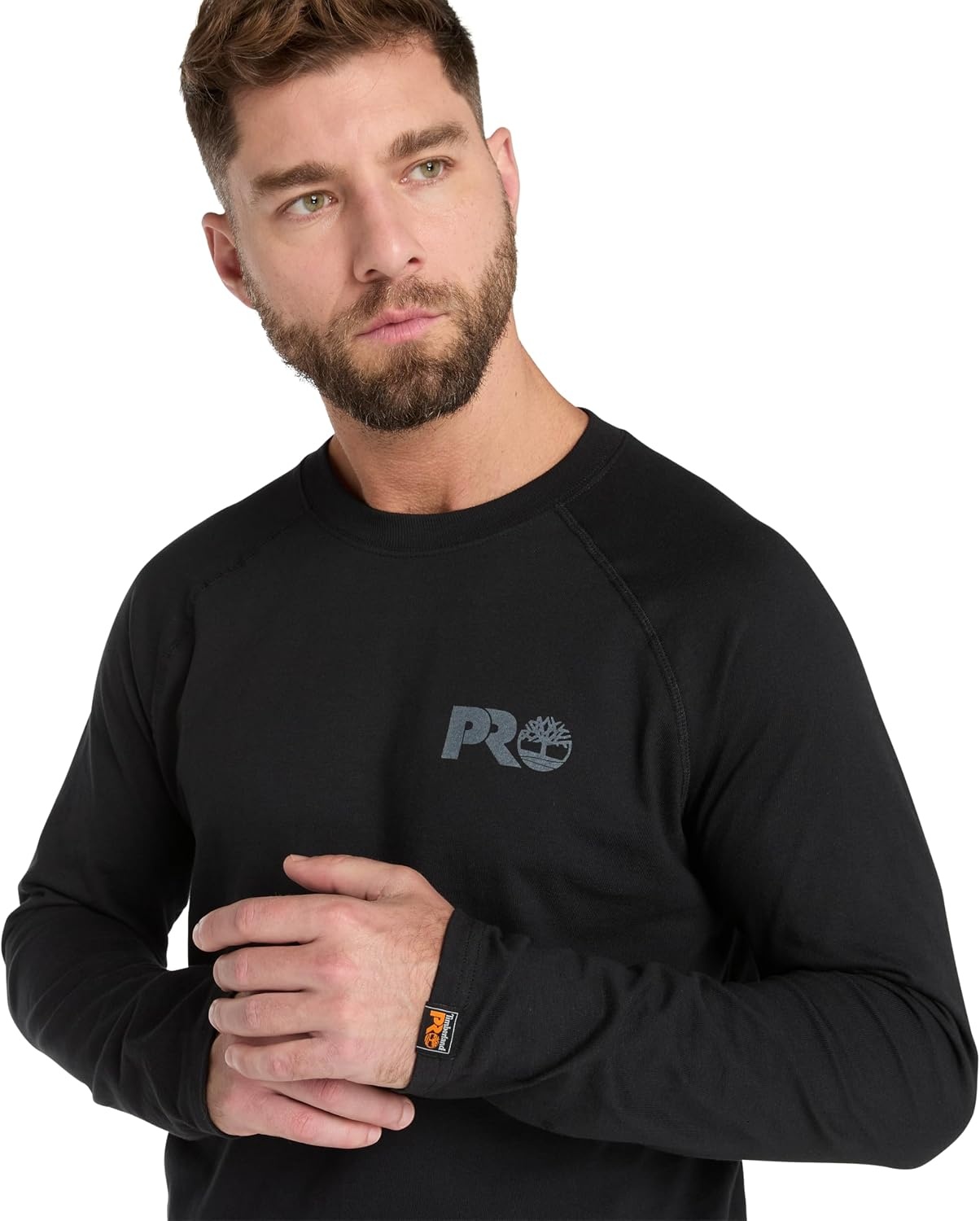Timberland PRO Men’s Core Refelctive Pro Logo Long-Sleeve T-Shirt(Black)