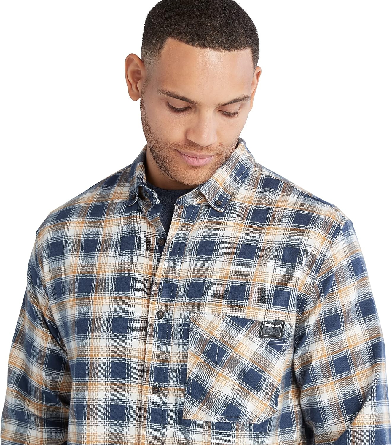 Timberland PRO Unisex-Adult Woodfort Long-Sleeve Lightweight Flannel Flex Shirt(Wheat Boot Yd)
