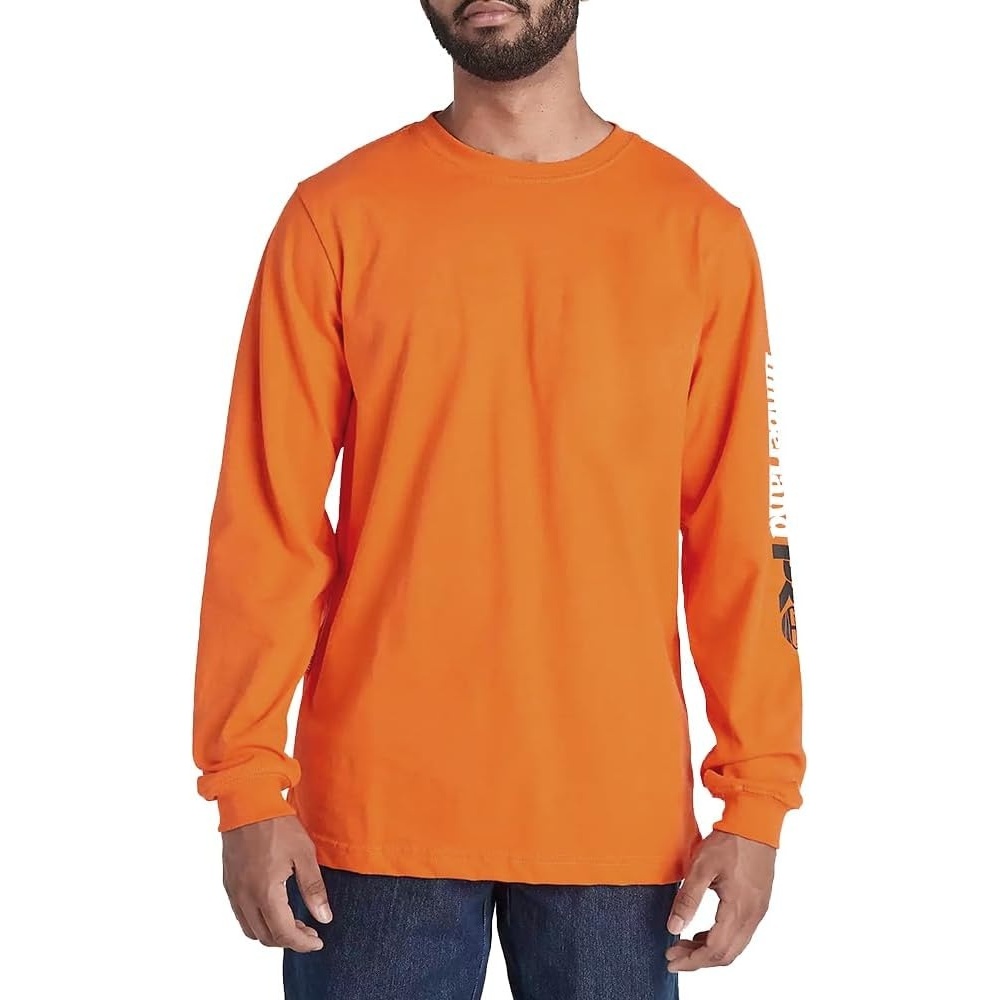 Timberland PRO Men’s Core Logo Long-Sleeve T-Shirt(Pro Orange)