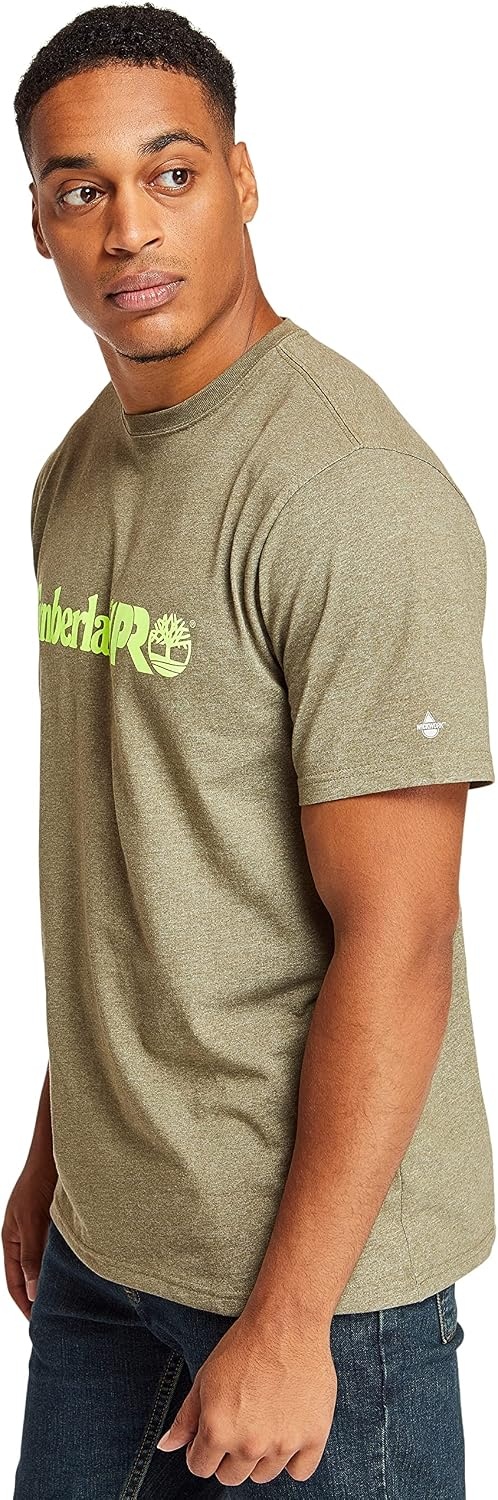 Timberland PRO Base Plate Short Sleeve T-Shirt with Logo(Burnt Olive Heather)