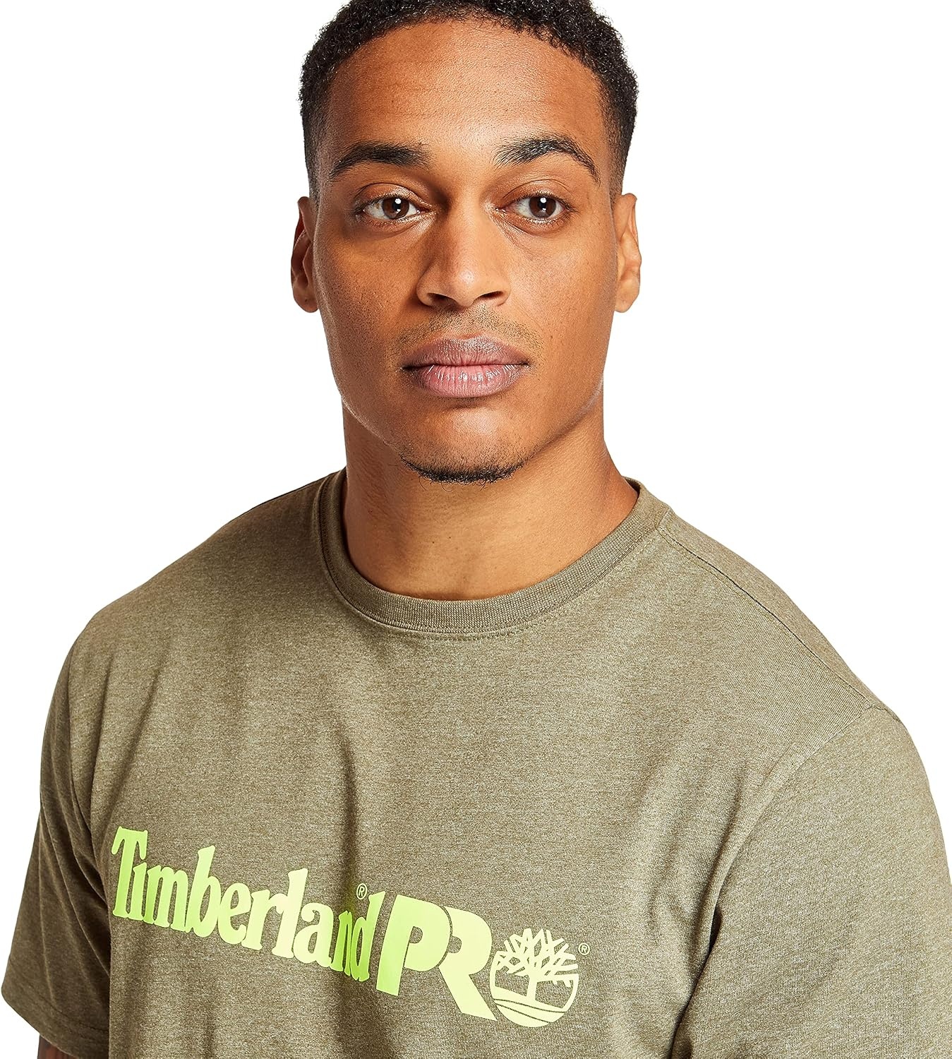 Timberland PRO Base Plate Short Sleeve T-Shirt with Logo(Burnt Olive Heather)