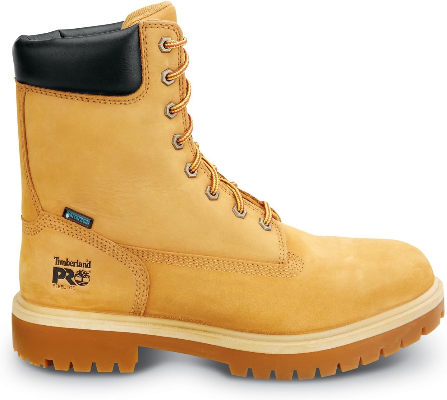 Timberland PRO 8IN Men’s, Steel Toe, EH, MaxTrax Slip Resistant, WP Boot(Wheat)