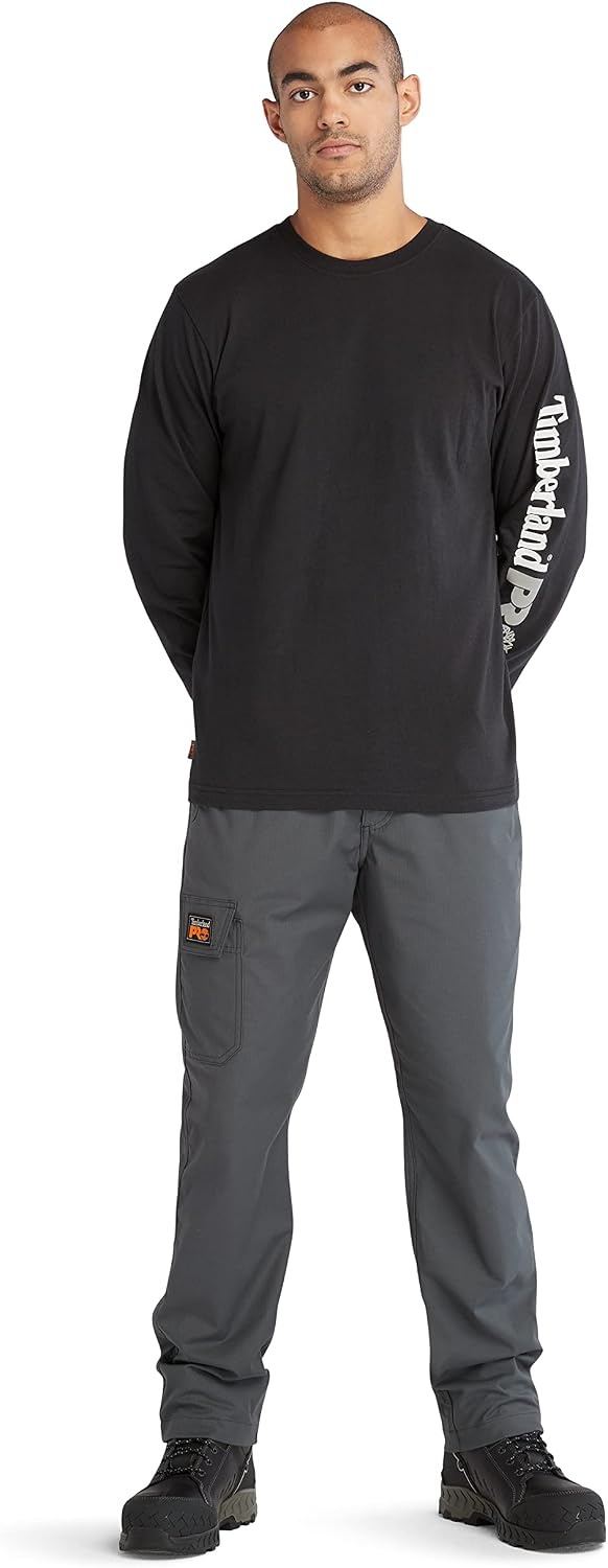 Timberland PRO Men’s Core Logo Long-Sleeve T-Shirt(Black)