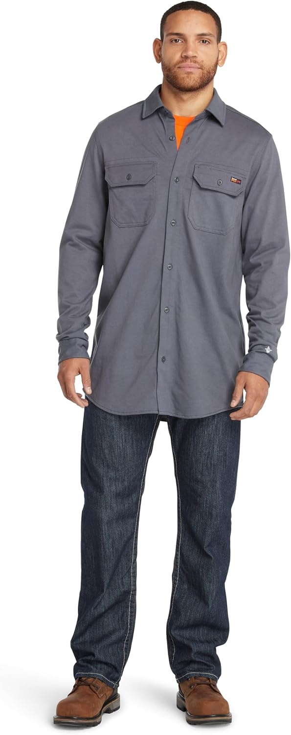 Timberland PRO FR Cotton Core Button Front Shirt(Charcoal)