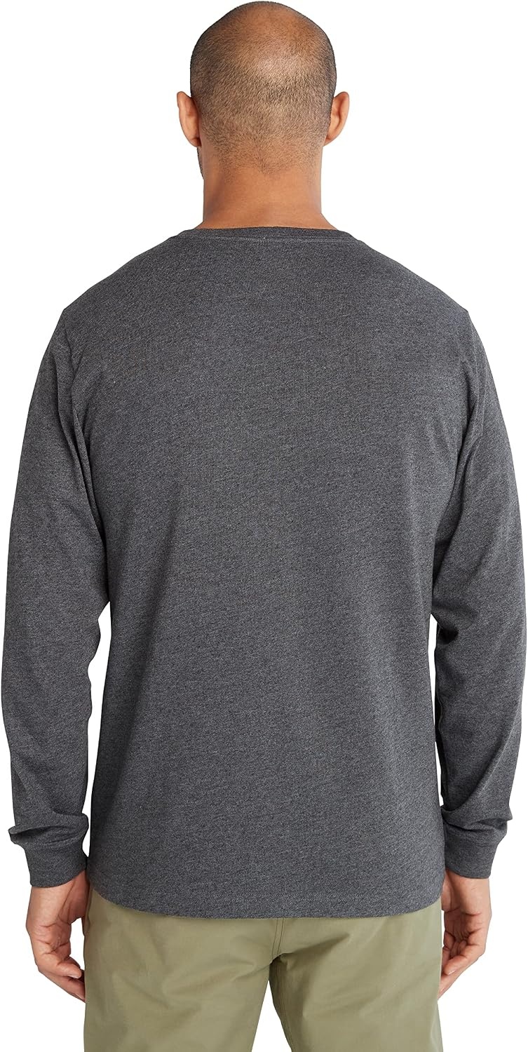 Timberland unisex-adult Core Pocket Long-sleeve T-shirtOutdoors Equipment(Deepest Grey Heather)