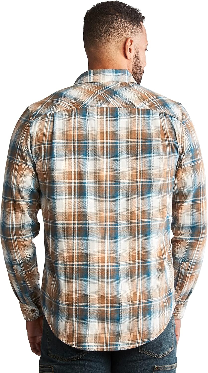 Timberland PRO Woodfort Mid-Weight Flannel Work Shirt(Portland Plaid Brown)