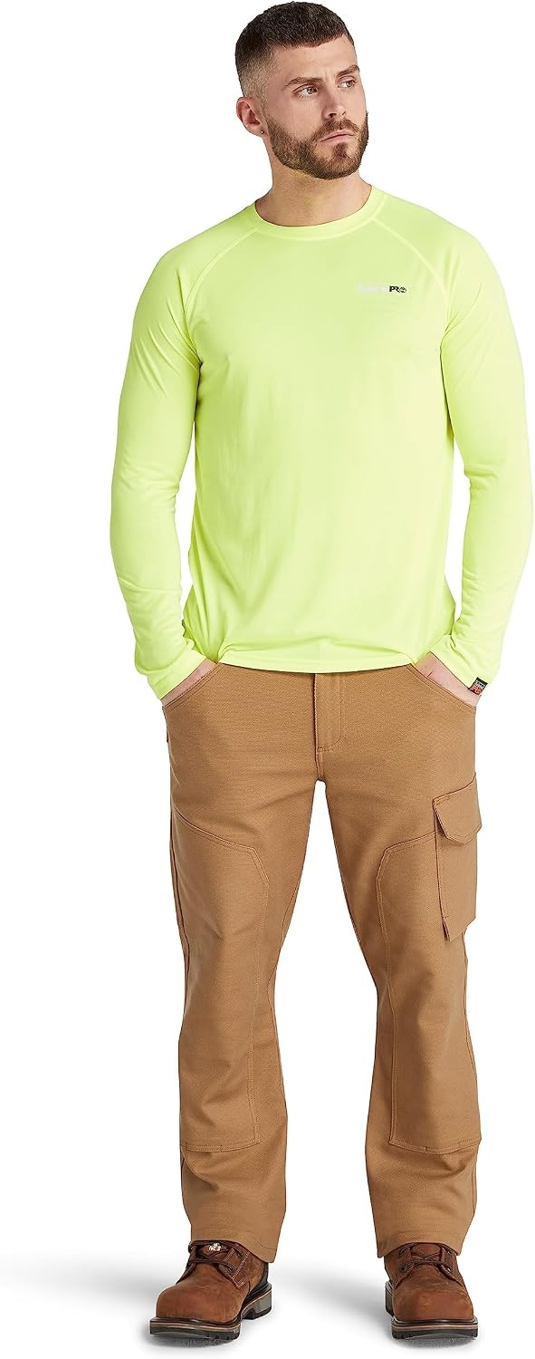 Timberland PRO Men’s Wicking Good Long-Sleeve T-Shirt 2.0(Bright Yellow)