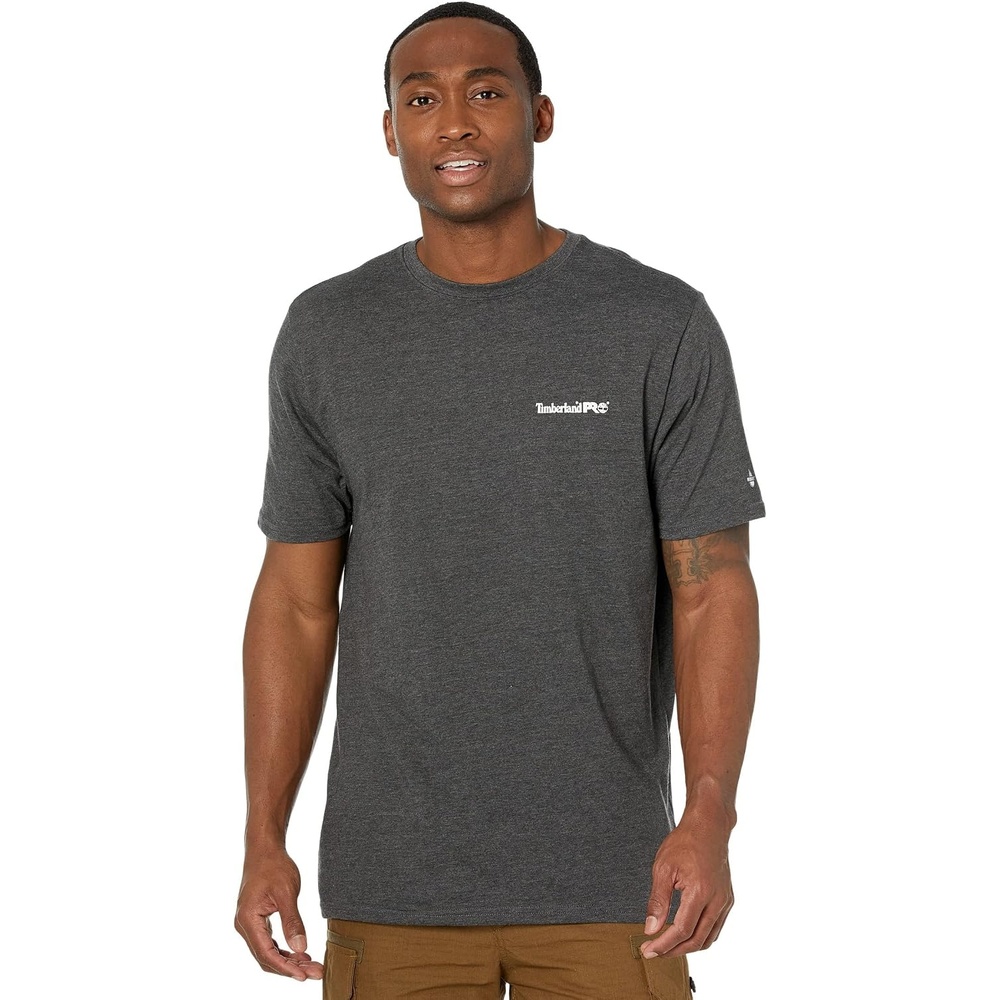 Timberland PRO Men’s Base Plate Lw Corner Office Graphic Short Sleeve T-Shirt(Dark Charcoal Heather)