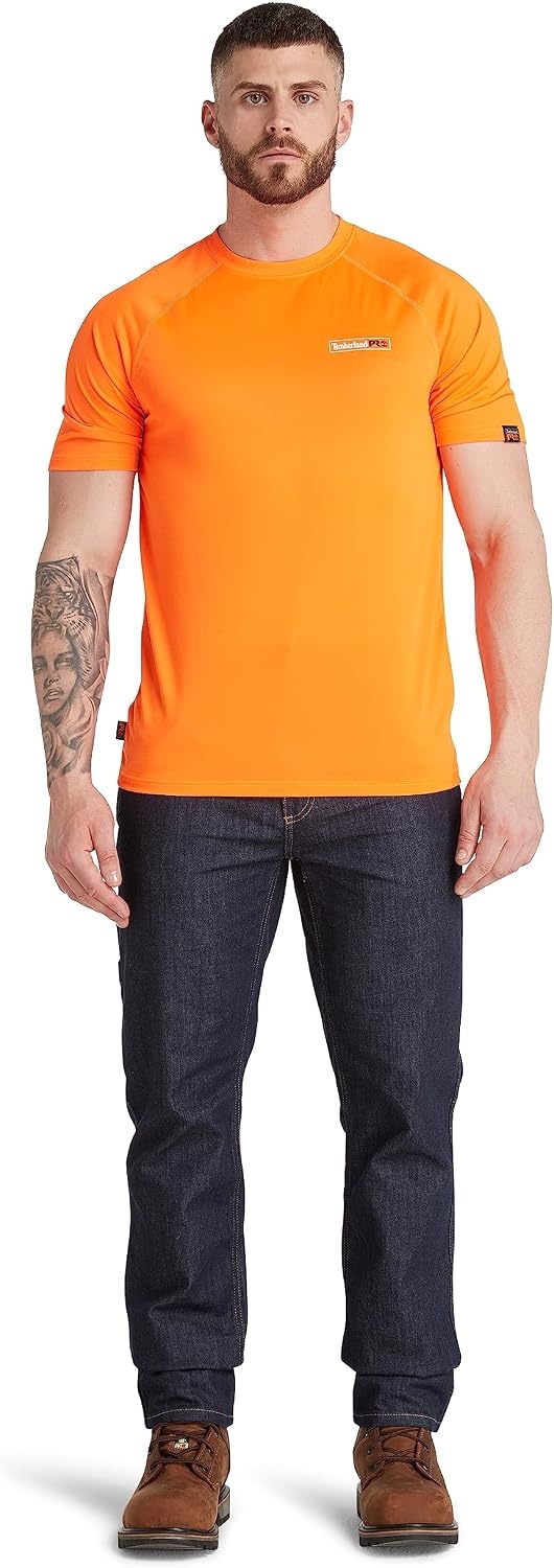 Timberland PRO Men’s Wicking Good Short-Sleeve T-Shirt 2.0(Bright Orange)