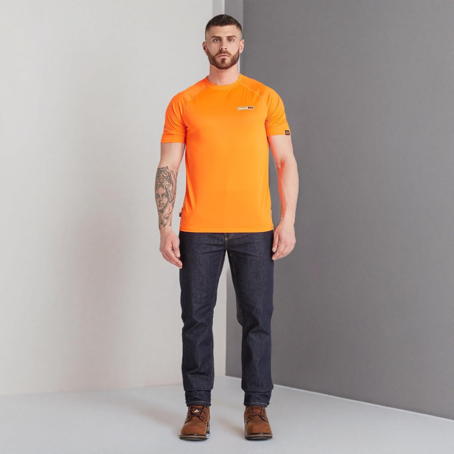 Timberland PRO Men’s Wicking Good Short-Sleeve T-Shirt 2.0(Bright Orange)
