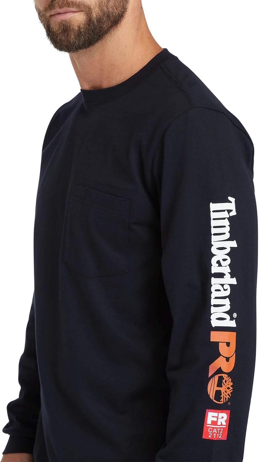 Timberland PRO Men’s Fr Cotton Core Long-Sleeve Pocket T-Shirt(Navy)