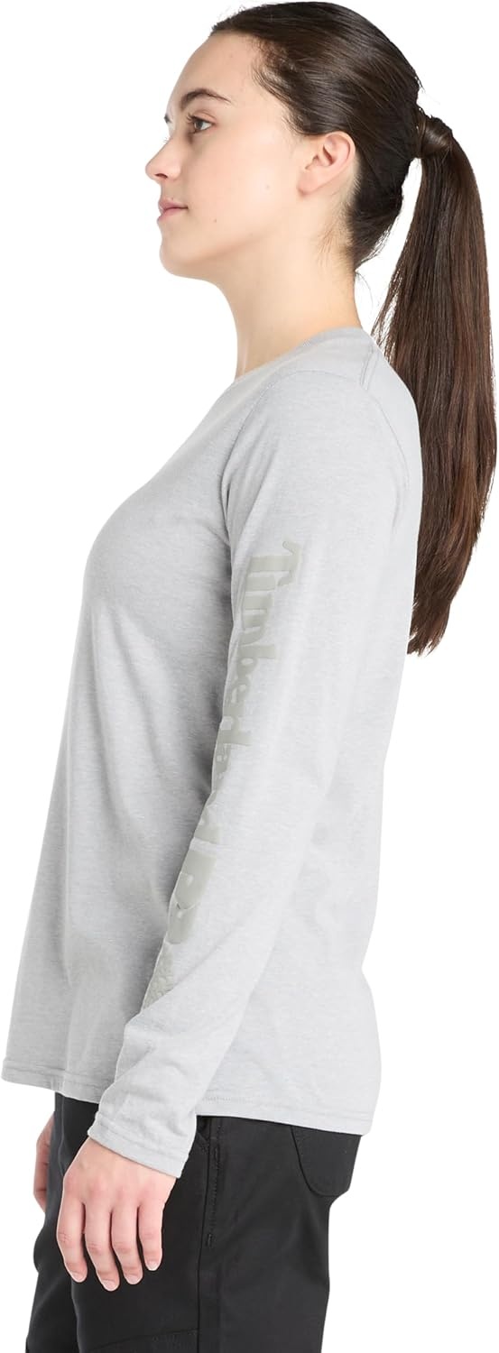 Timberland PRO Women’s Cotton Core Long-Sleeve T-Shirt(Medium Grey Heather)