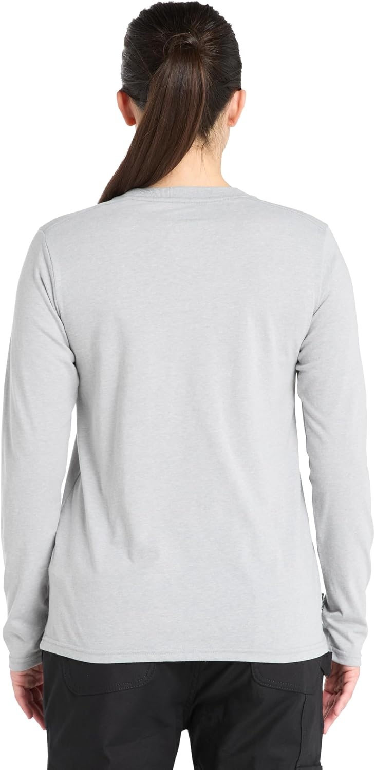 Timberland PRO Women’s Cotton Core Long-Sleeve T-Shirt(Medium Grey Heather)
