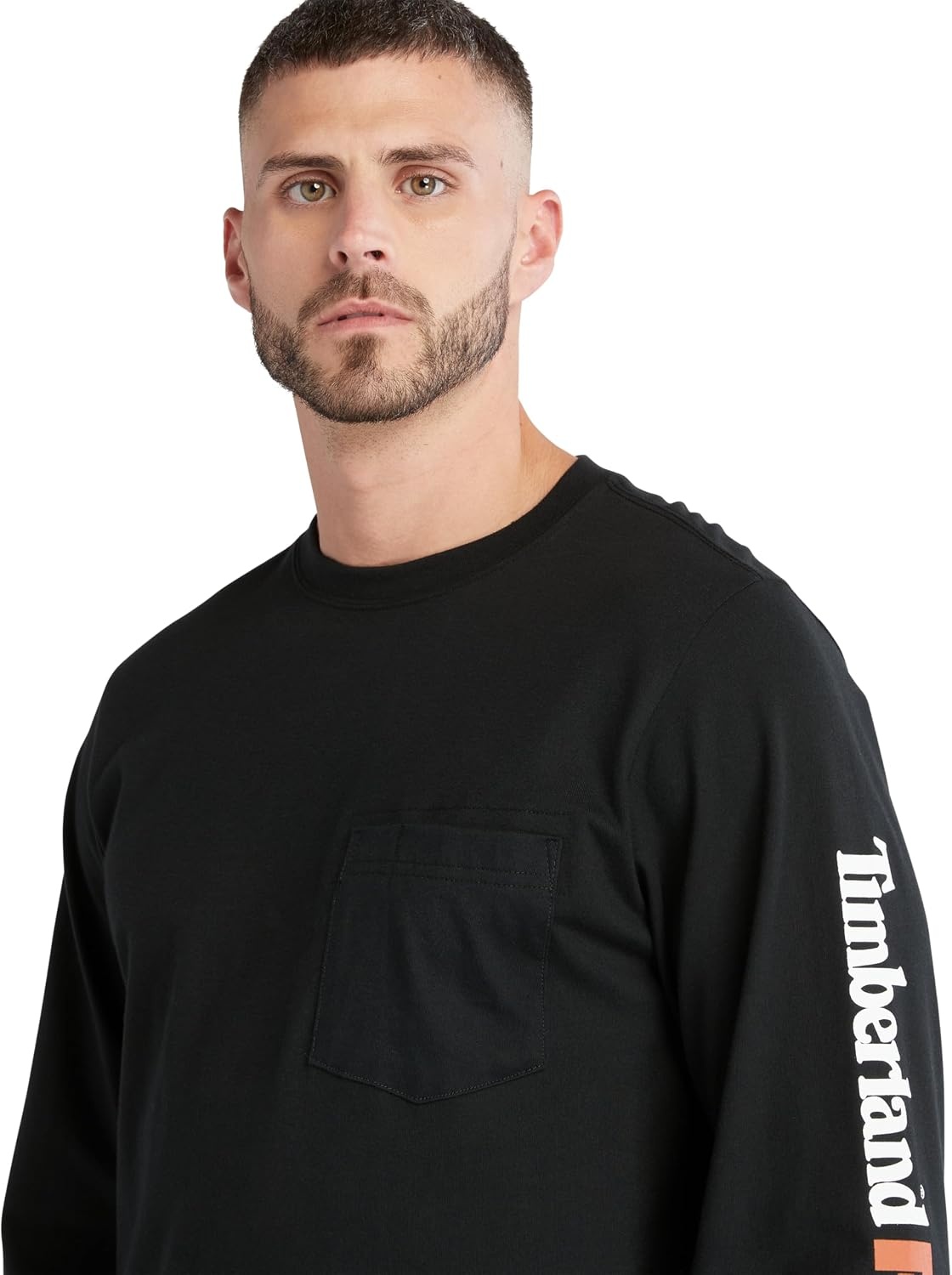 Timberland PRO Men’s Fr Cotton Core Flame Resistant Long-Sleeve Logo T-Shirt(Black)