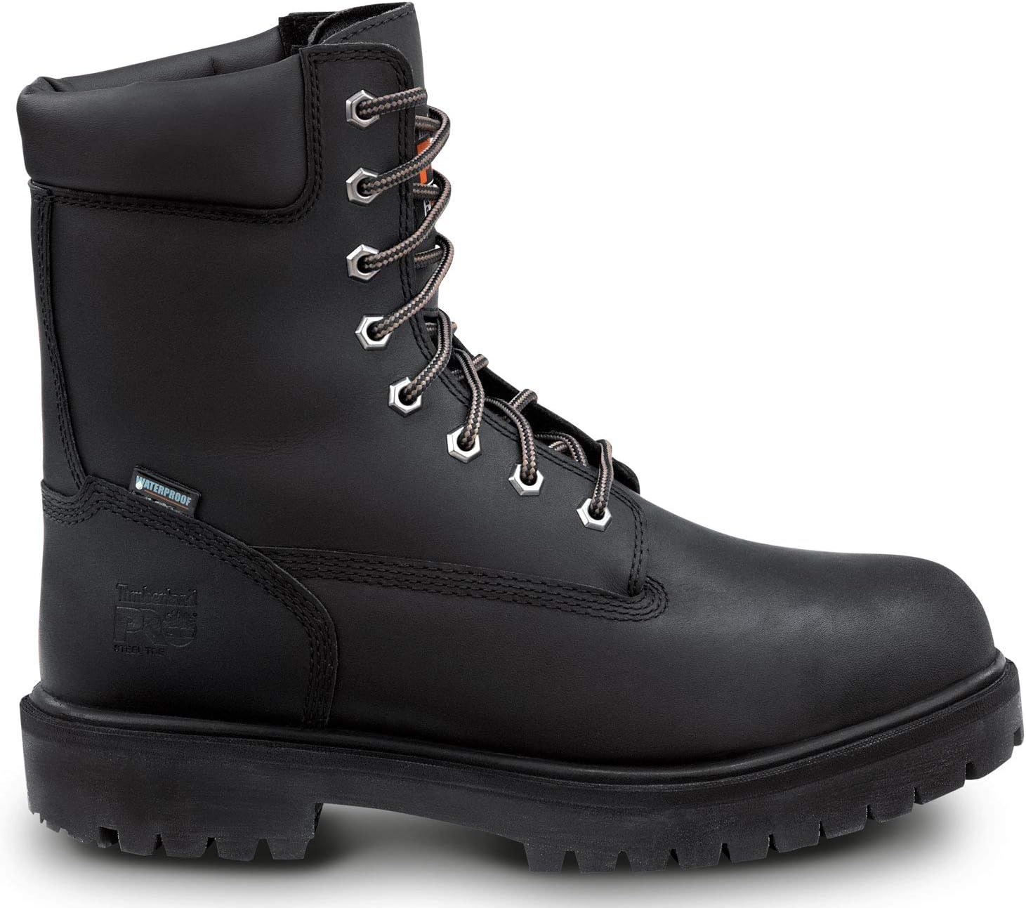 Timberland PRO 8IN Men’s, Steel Toe, EH, MaxTrax Slip Resistant, WP Boot(Black)