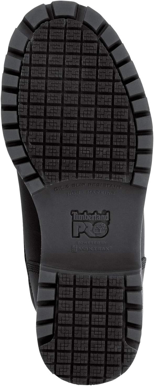 Timberland PRO 8IN Men’s, Steel Toe, EH, MaxTrax Slip Resistant, WP Boot(Black)