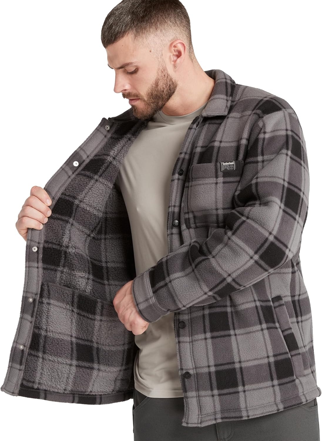 Timberland PRO Men’s Gritman Check Heavy-Weight Fleece Shirt(Tornado Tartan)