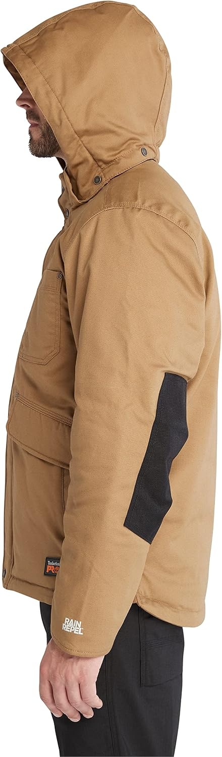 Timberland PRO Men’s Ironhide Hooded Insulated Jacket, Dark Wheat, 2X-Large
