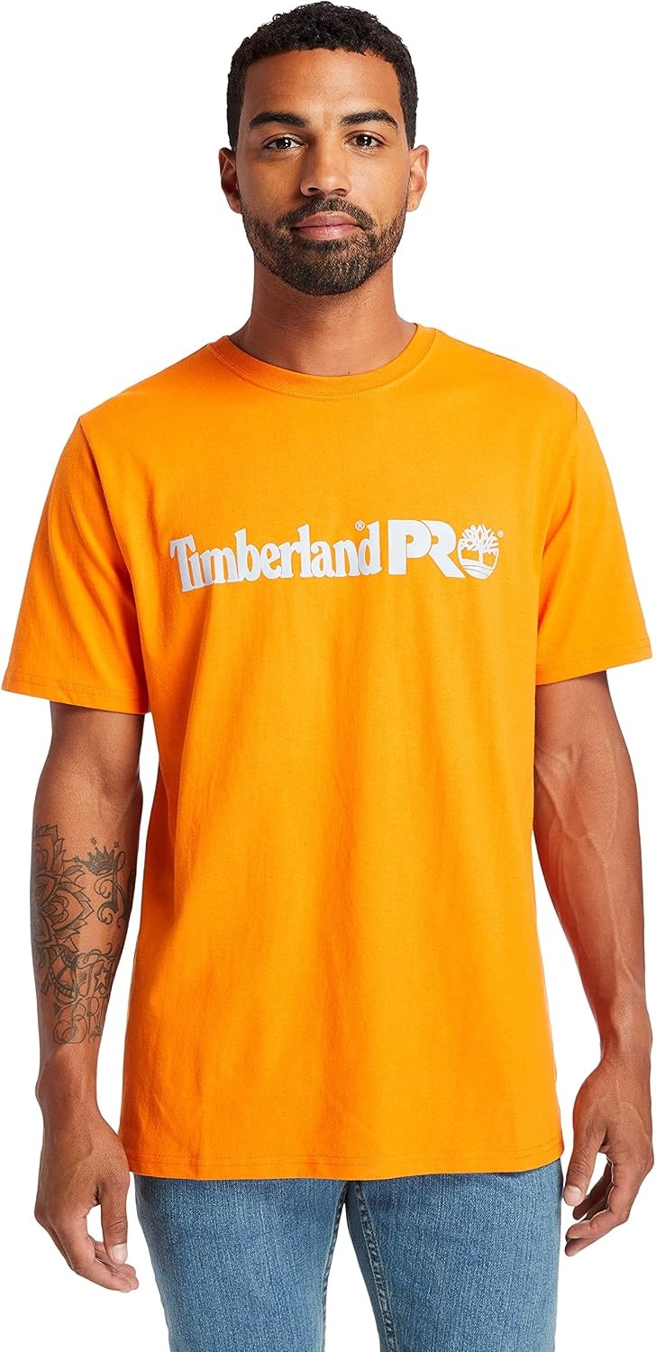Timberland PRO Base Plate Short Sleeve T-Shirt with Logo(Pro Orange)