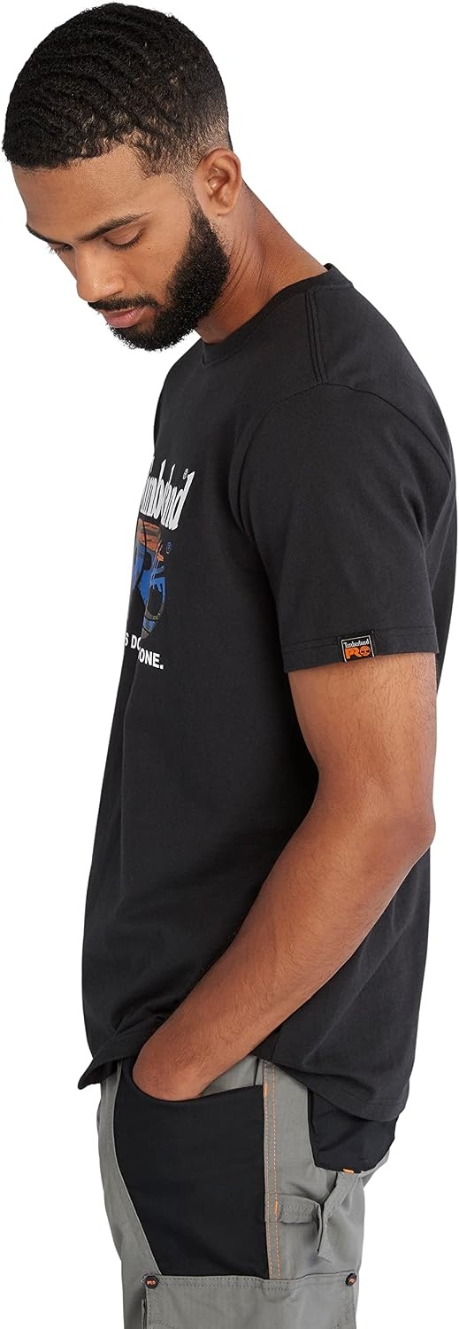 Timberland PRO Men’s Core Chest Logo Short-Sleeve T-Shirt(Black)