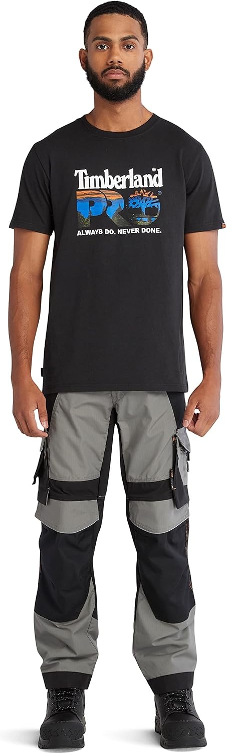 Timberland PRO Men’s Core Chest Logo Short-Sleeve T-Shirt(Black)