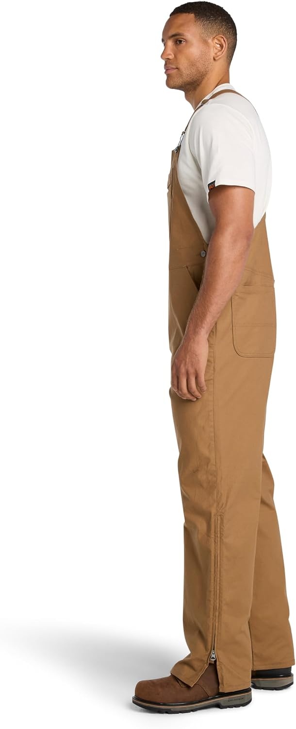 Timberland PRO mens Gritman Flex Canvas Bib(Dark Wheat)
