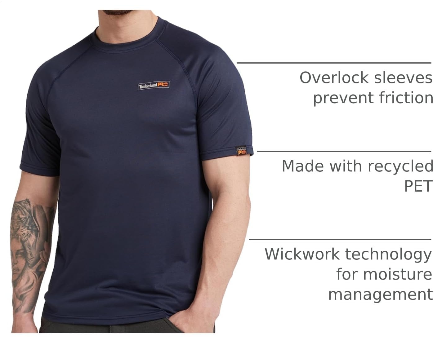 Timberland PRO Men’s Wicking Good Short-Sleeve T-Shirt 2.0(Black Iris)