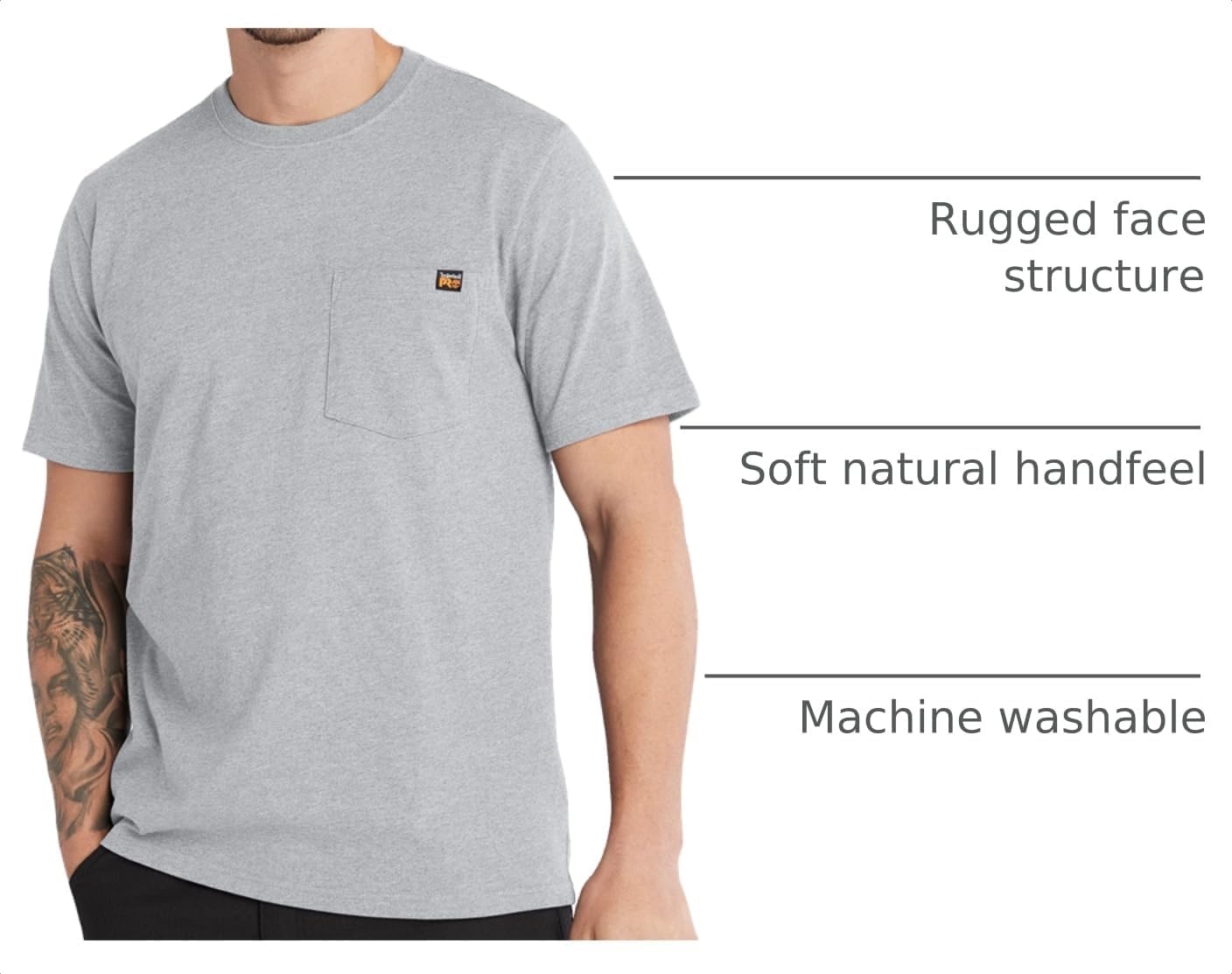 Timberland PRO Core Pocket Short Sleeve T-Shirt(Medium Grey Heather)