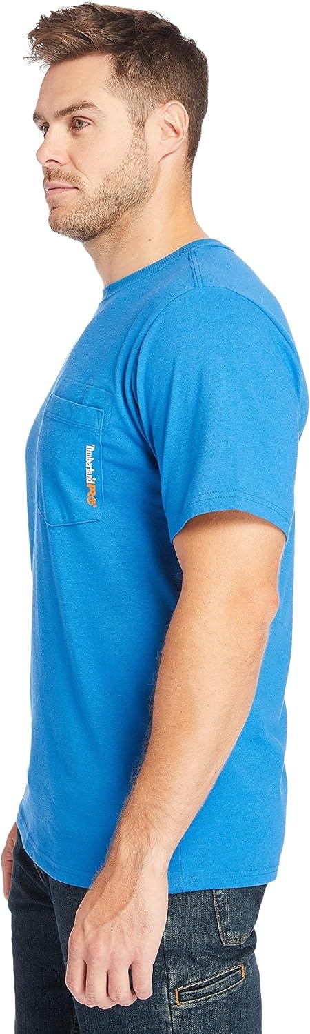 Timberland PRO Men’s Base Plate Blended Short-Sleeve T-Shirt(Vallarta Blue)
