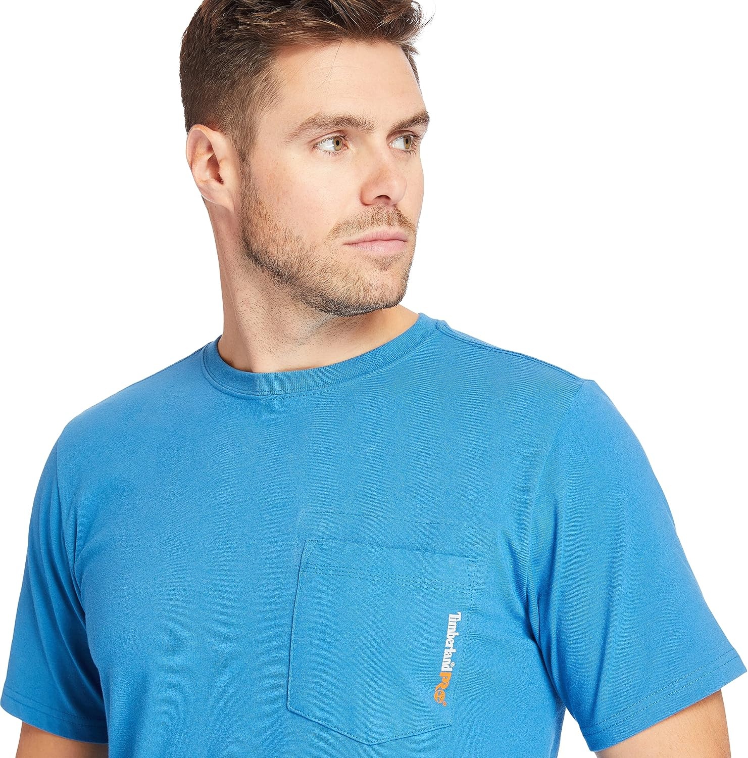Timberland PRO Men’s Base Plate Blended Short-Sleeve T-Shirt(Vallarta Blue)