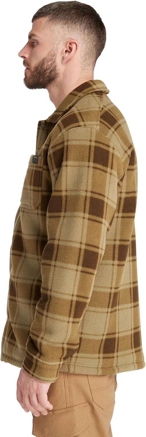Timberland PRO Men’s Gritman Check Heavy-Weight Fleece Shirt(Burnt Olive Tartan)