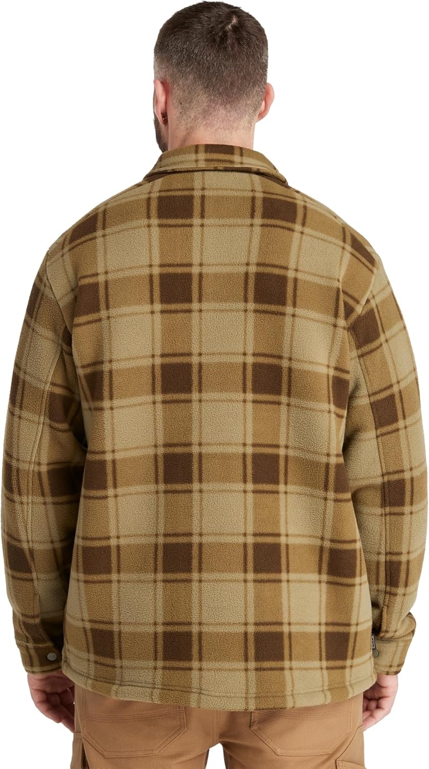Timberland PRO Men’s Gritman Check Heavy-Weight Fleece Shirt(Burnt Olive Tartan)