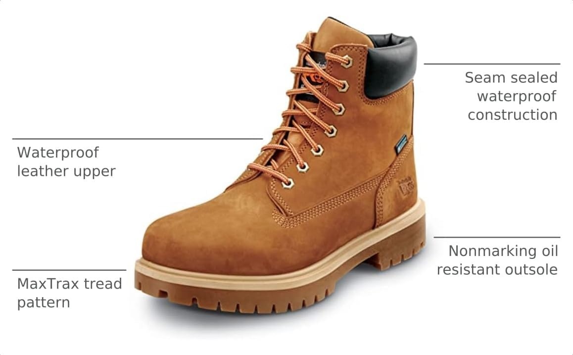 Timberland PRO Mens Direct Attach MaxTRAX Soft Toe SRO Boot(Cinnamon)