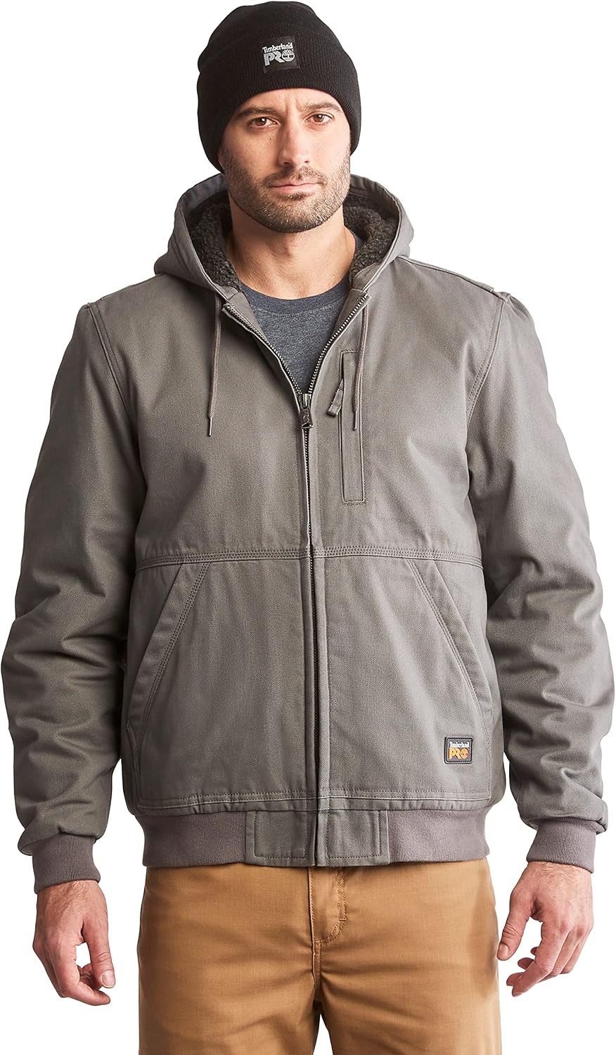 Timberland PRO Gritman Lined Canvas Hooded Jacket(Pewter)