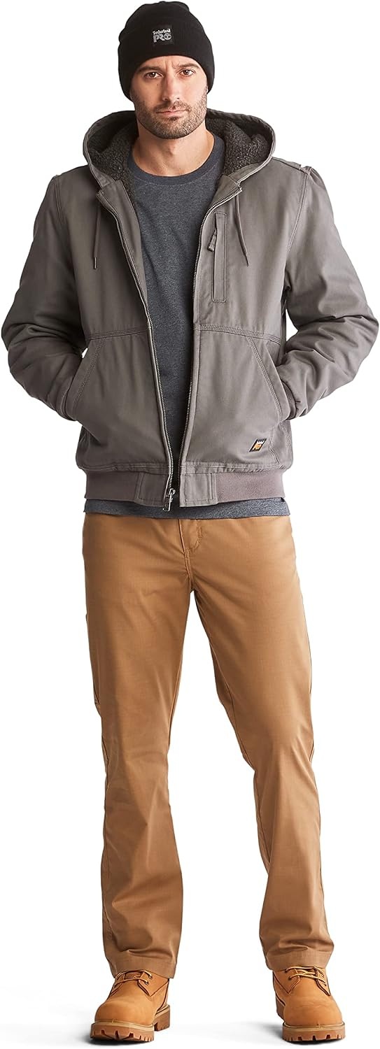Timberland PRO Gritman Lined Canvas Hooded Jacket(Pewter)