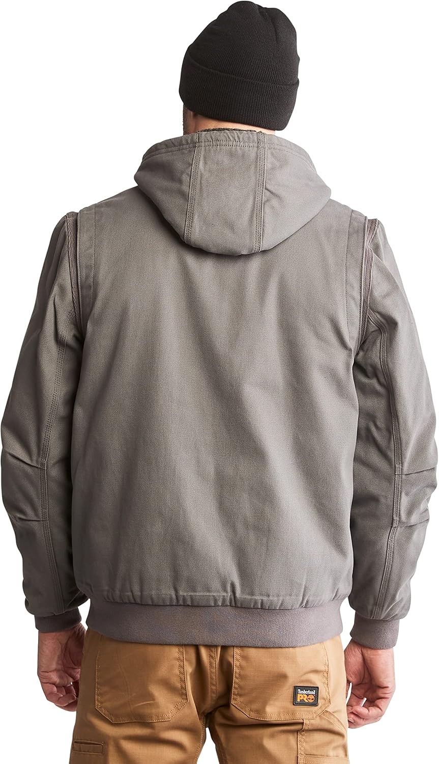 Timberland PRO Gritman Lined Canvas Hooded Jacket(Pewter)