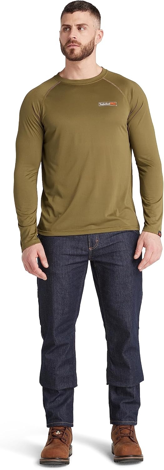 Timberland PRO Men’s Wicking Good Long-Sleeve T-Shirt 2.0(Burnt Olive)